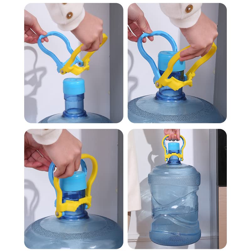 TorSor Water Bottle Handle - Heavy Duty 5 Gallon Carrier with Ergonomic Grip - Blue Plastic Non-Slip Lift Handle