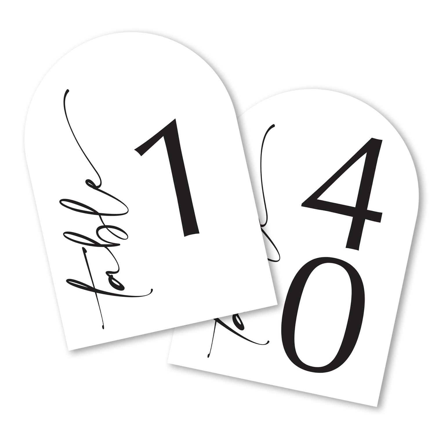 Hortense B. Hewitt Set of Table Numbers - 1 to 40, 5 x 7-Inches, Decorative Arch