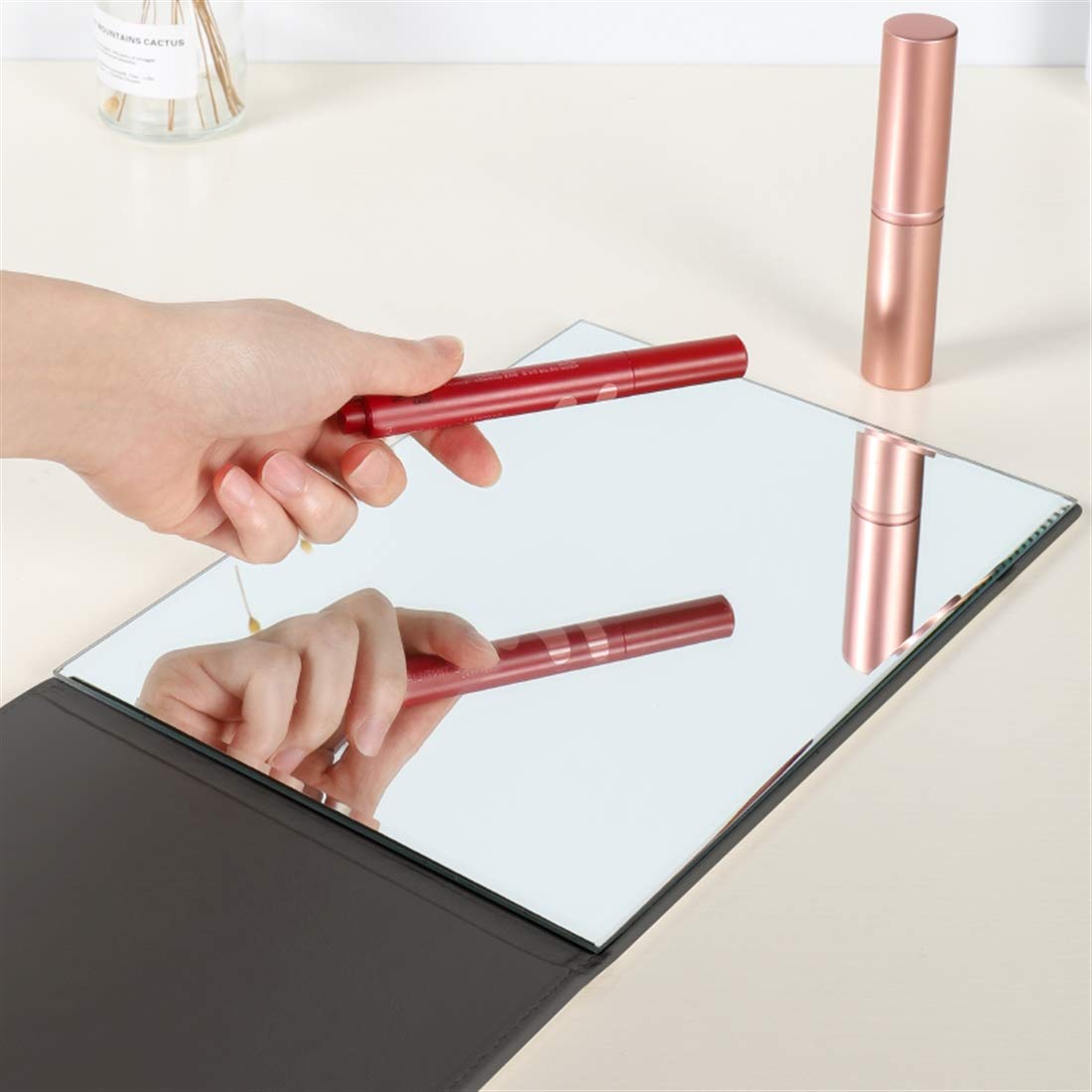 Zcooooool Mirror Large Portable Super HD Mirror Makeup Mirror Multi Stand Angle Hand Free/ Handheld / Tabletop Foldable Mirror 10X7 Inch