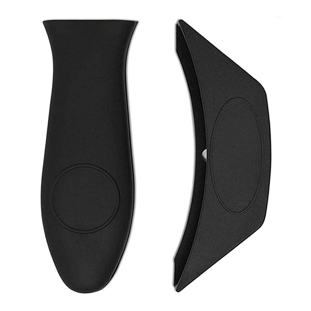 Silicone Hot Handle Cover, Assist Pan Holder For Cast Iron Skillets And Traditional Pots - Black