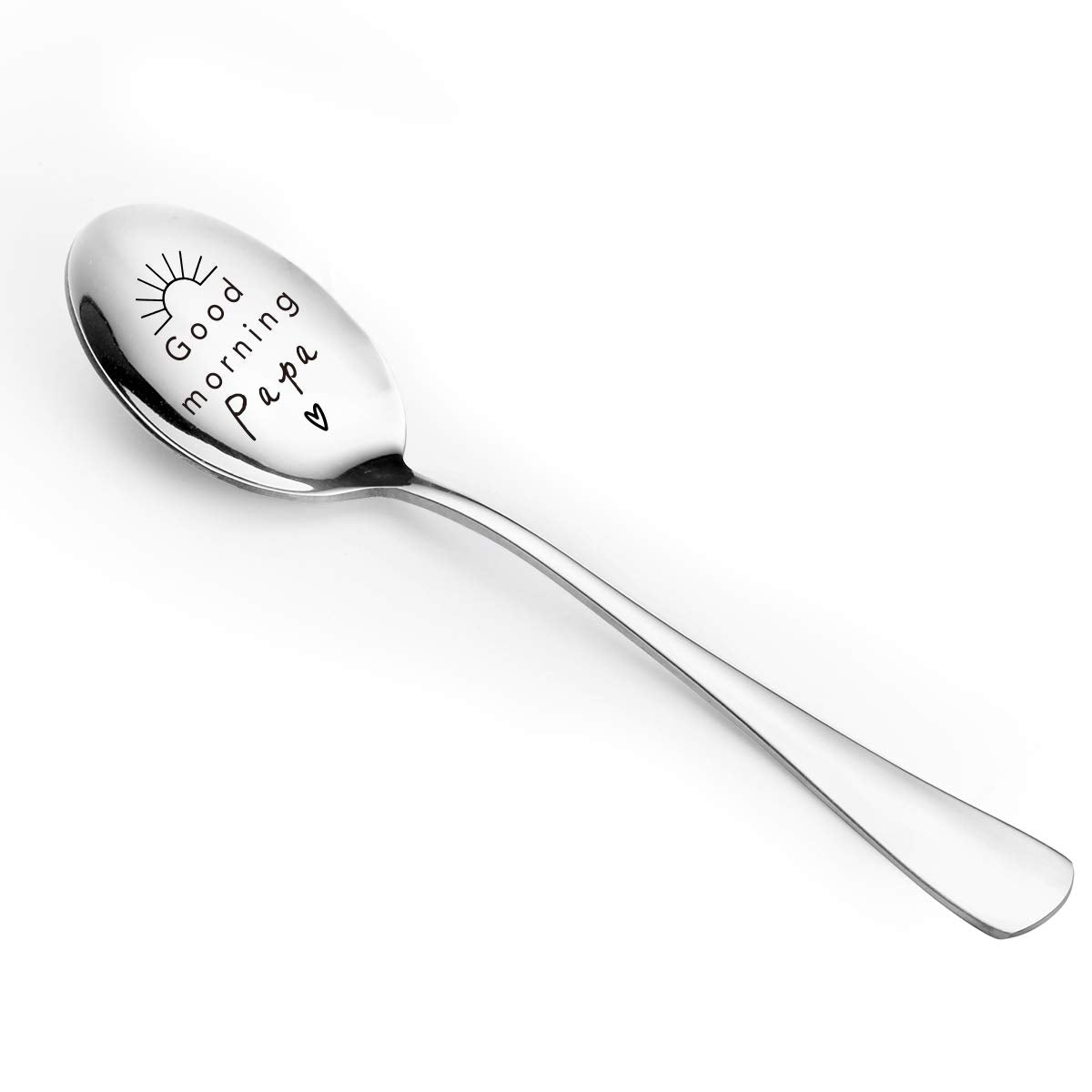 Best Papa Gifts - Good Morning Papa Spoon Funny Spoon Engraved Stainless Steel - Tea Coffee Spoon - Papa Gift From Granddaughter