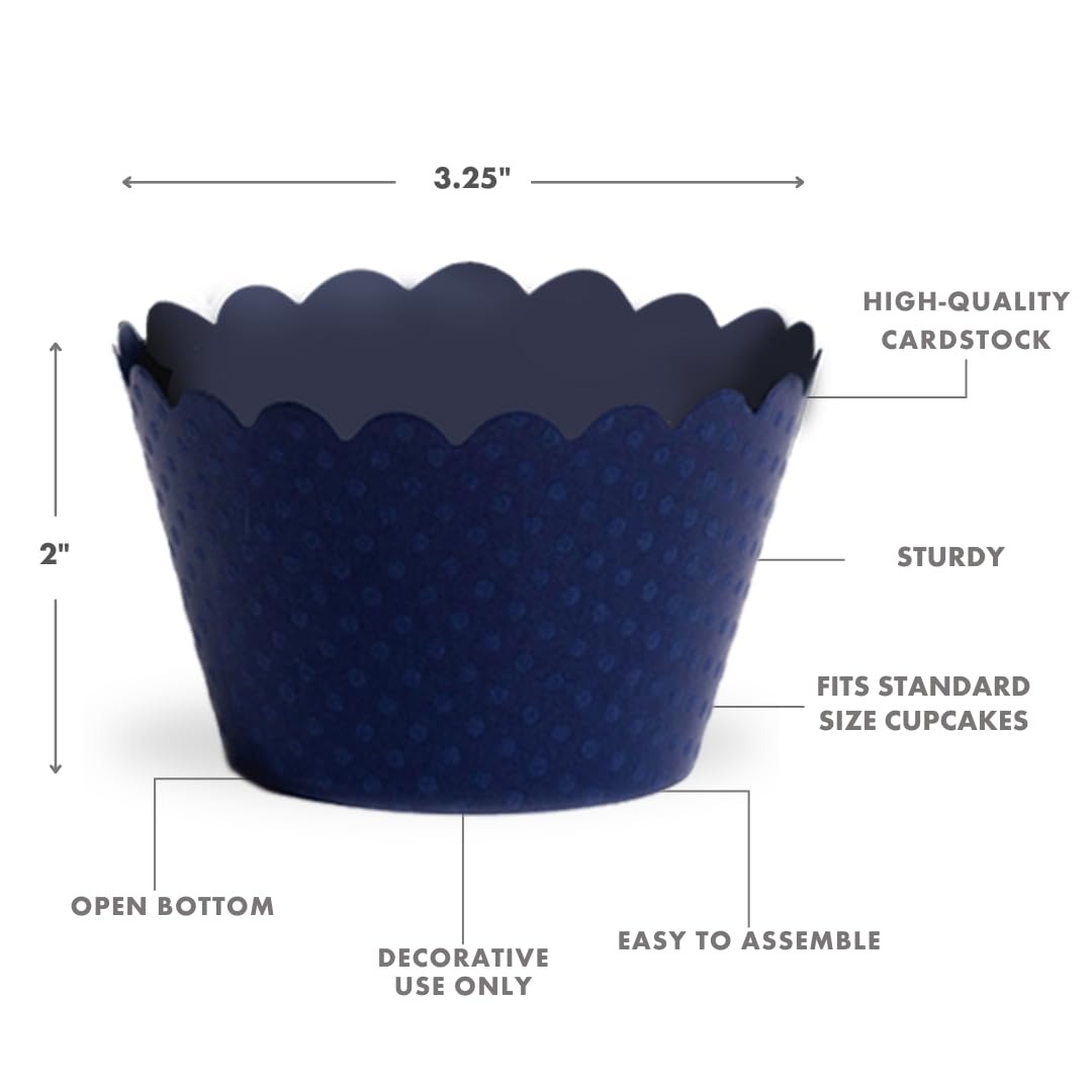 Dress My Cupcake Standard Navy Blue Cupcake Wrappers  Set of 100