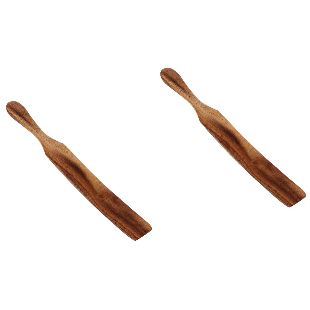 2Pcs Wood Spatula Small Wood Flipper Portable Non-Stick Salad Cooking Stirring Wok Spatula Turner Wood Serving Scraper Flat Wood