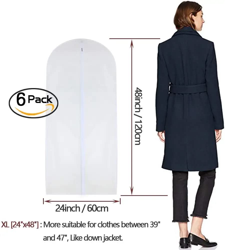 Garment Bags For Hanging Clothes (Set Of 12) Breathable Suit Bag Covers With Zip Clothes Cover Garment Bag Suit Covers For Close