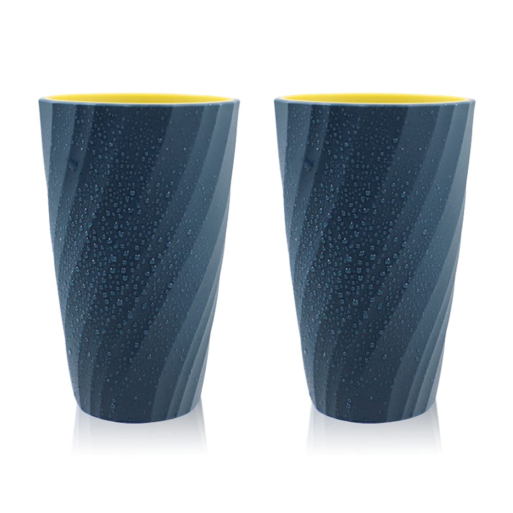 2Pack Unbreakable Toothbrush Cup Bathroom Tumbler, Soft And Durable, Bathroom Cup Toothbrush Tumbler Toothbrush Holder (Dark Blu