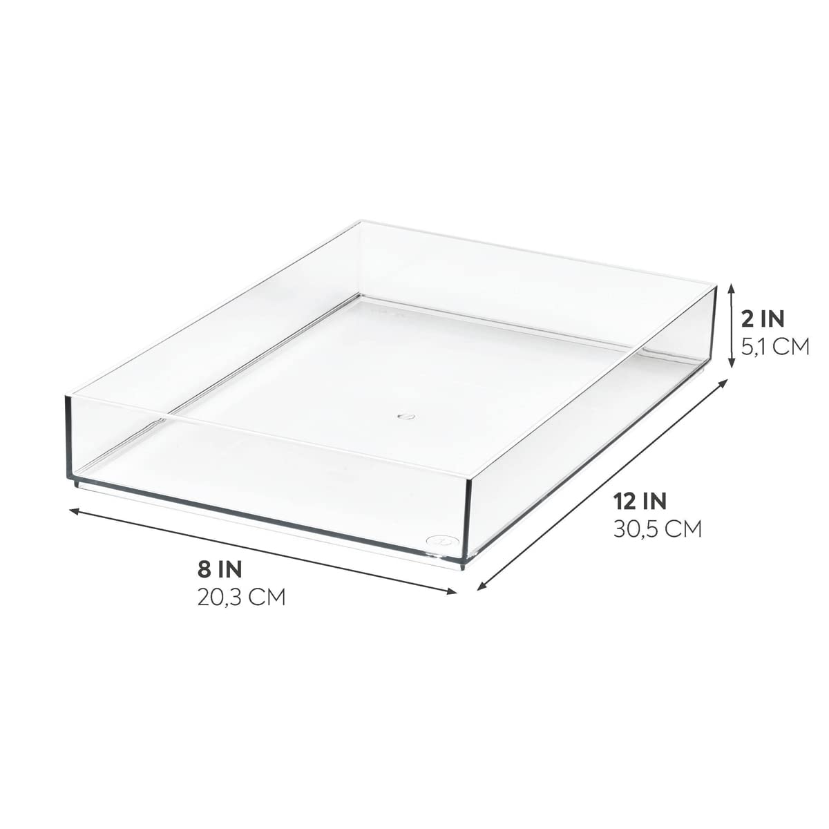 iDesign The Sarah Tanno Collection Plastic Cosmetic Drawer Organizer  8'' x 12'' x 2''  Clear