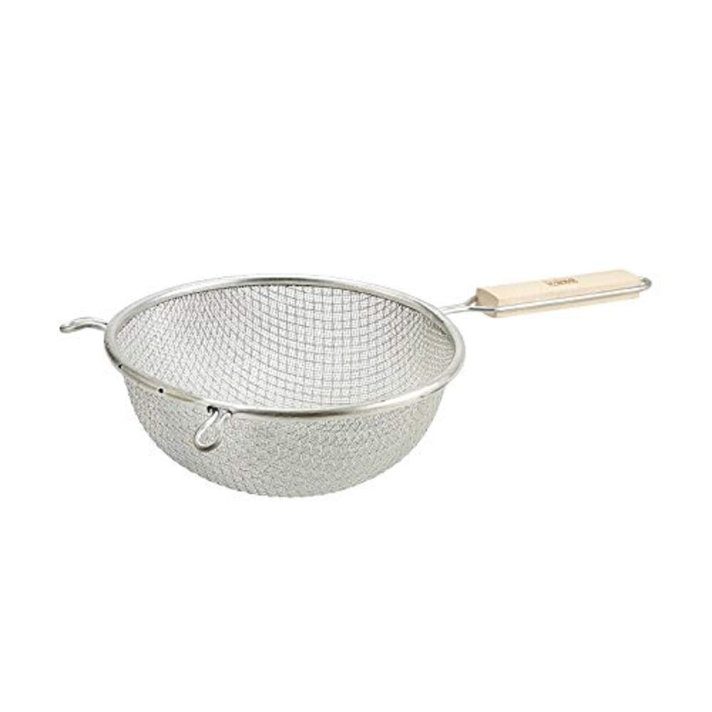 Winco Strainer, 8-Inch Diameter, Medium Double Mesh, Tin, Tan