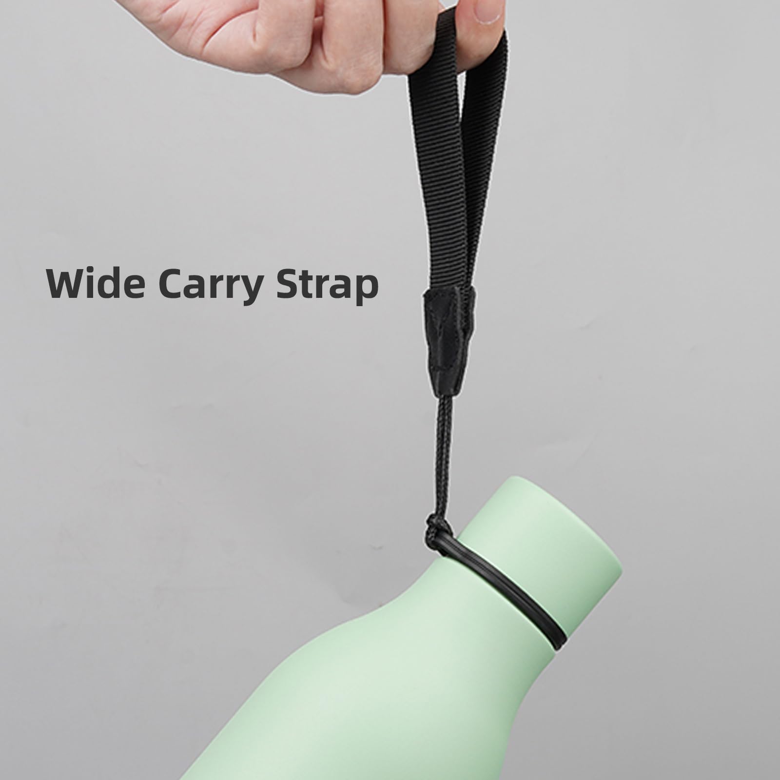 Konokyo Insulated Water Bottle With Strap,18 Oz Double Wall Stainless Steel Vacuum Bottles Metal Water Flask,Macaron Green