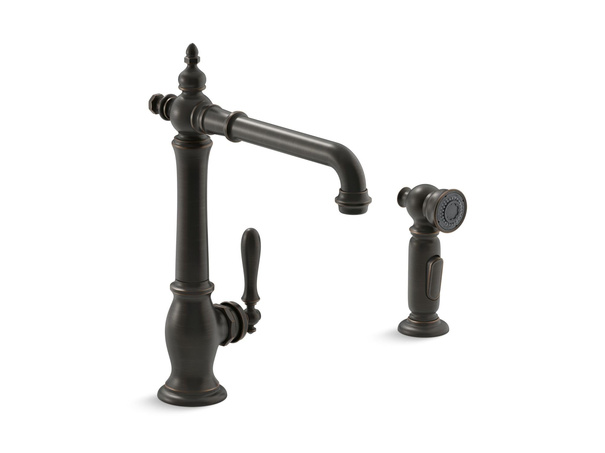 KOHLER Artifacts 2-hole kitchen sink faucet with 13-1/2 swing spout