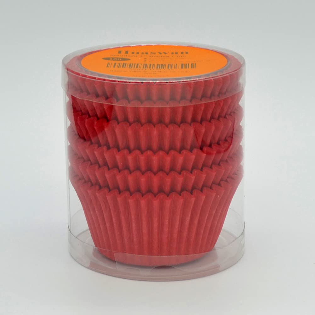 Huaswan Red Cupcake Liners Greaseproof Paper Standard Baking Cups For Wedding Party And More, 150-Count