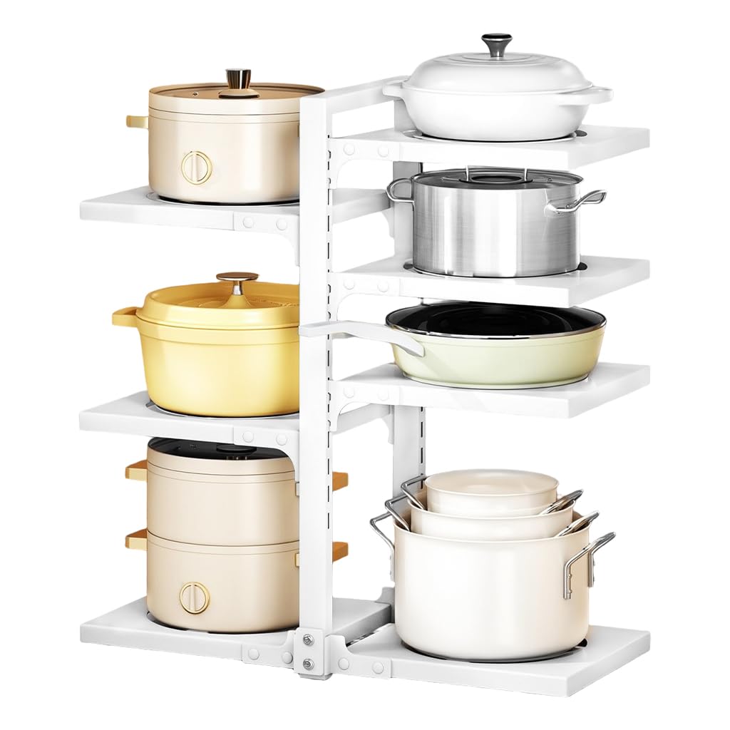 Hasthip Under Sink Organizer Assembly Multi Cooking Pot Holder Rack With 7 Panels Adjustable Carbon Steel Kitchen Organizer Kitc