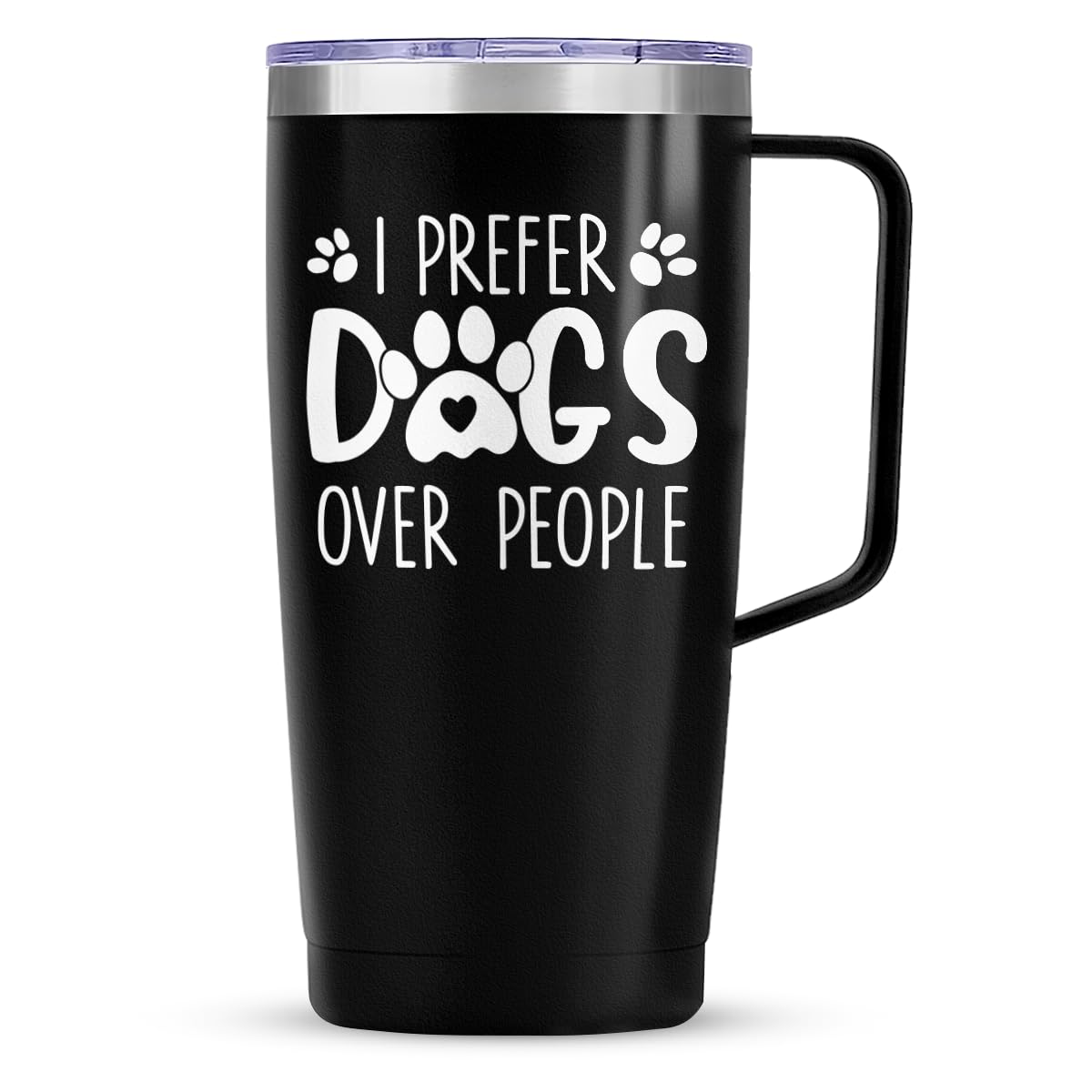 SANDJEST Funny Dog Tumbler with Handle 20oz Stainless Steel Insulated Coffee Travel Mug Cup Dogs Tumblers Dog Lovers Gifts for M
