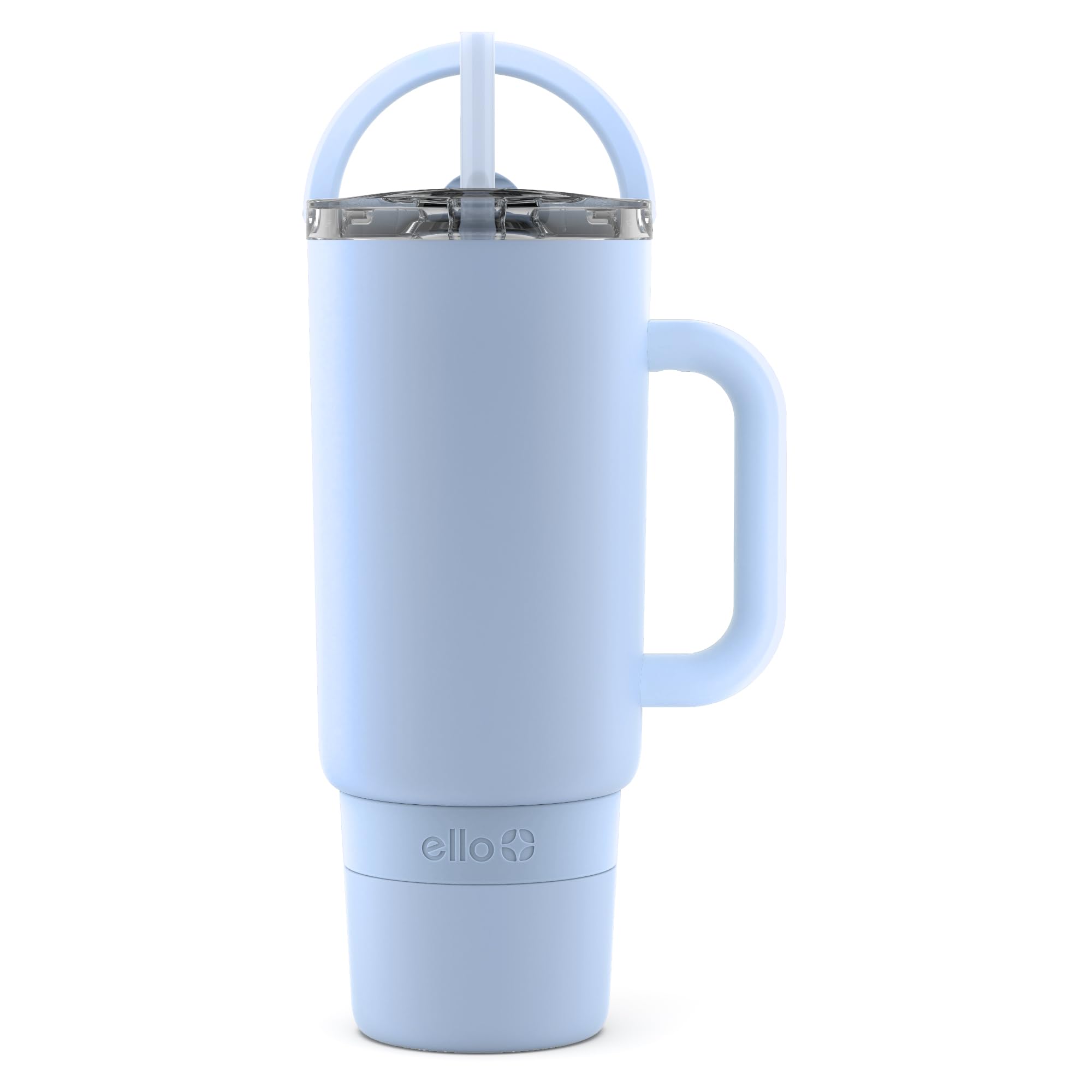 Ello Port 40oz Tumbler with Carry Loop & Integrated Handle, Vacuum Insulated Stainless Steel Reusable Water Bottle, Travel Mug w