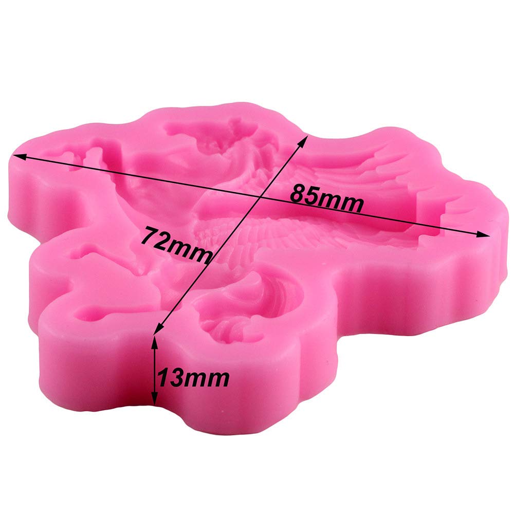 3D Pegasus Horse Animal Fly Wing For Diy Cake Fondant Baking Biscuit Soap Tray 3D Hard Candies Desserts Candles Drop Glue Decor