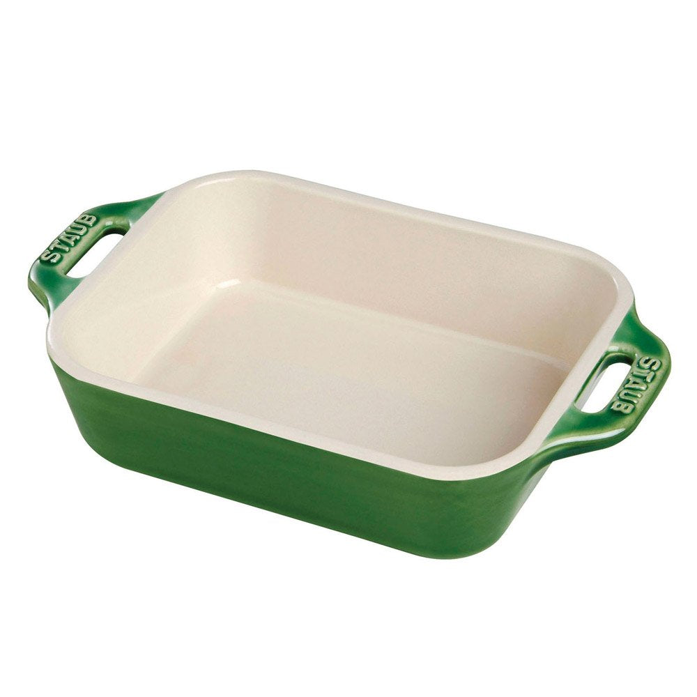 Staub Rectangular Dish, Basil, 10.5 x 7.5  Basil