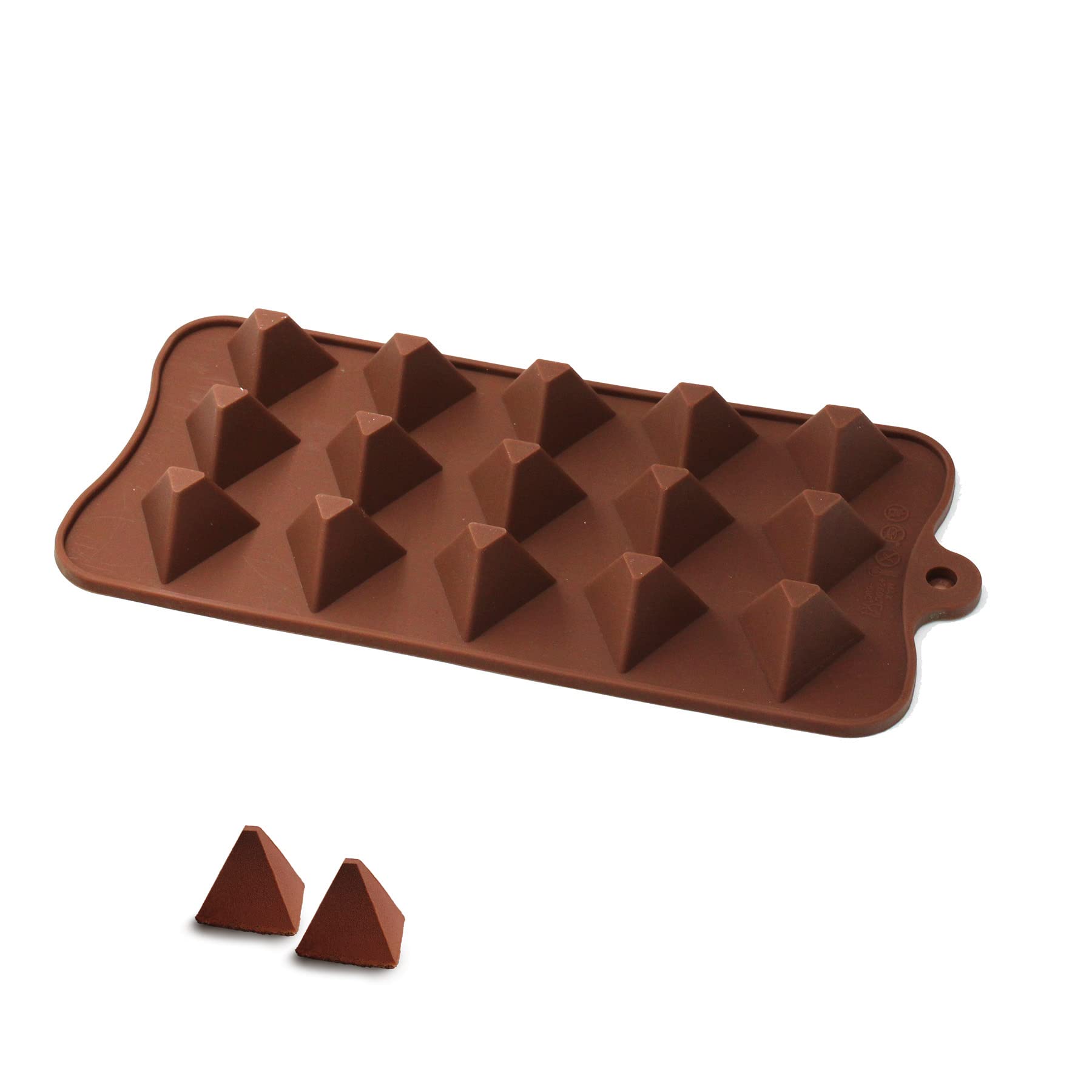 X-Haibei Mini Pyramid Ice Cube Truffles Chocolate Candy Cookies Tray Soap Silicone Mold 15-Cavity