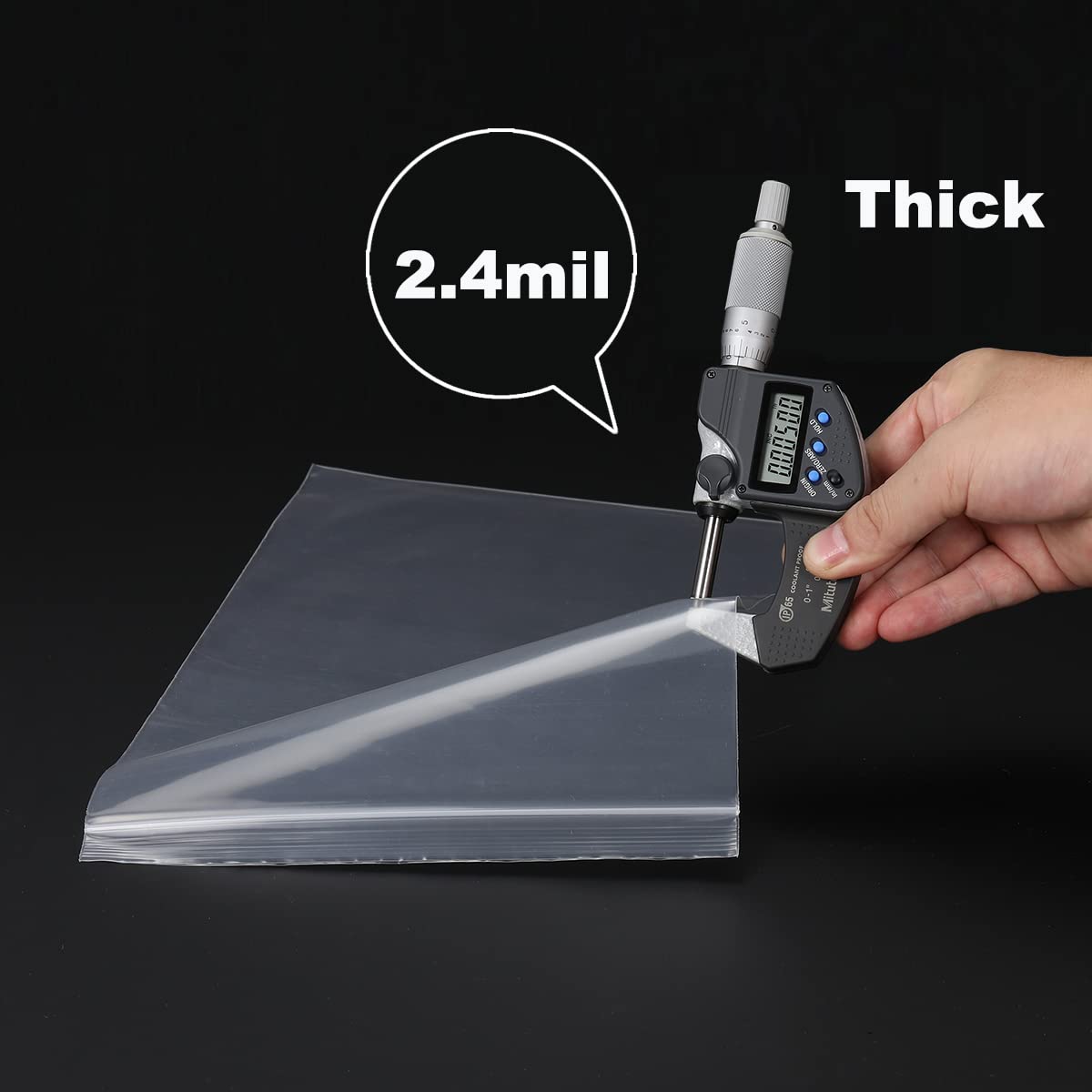 Foopama 100 Pcs 8 X 10 Thick Clear Zip Poly Lock Plastic Bags Seal Reclosable Zip Bag Durable 24 Mil Photo Cards Envelopes Snack