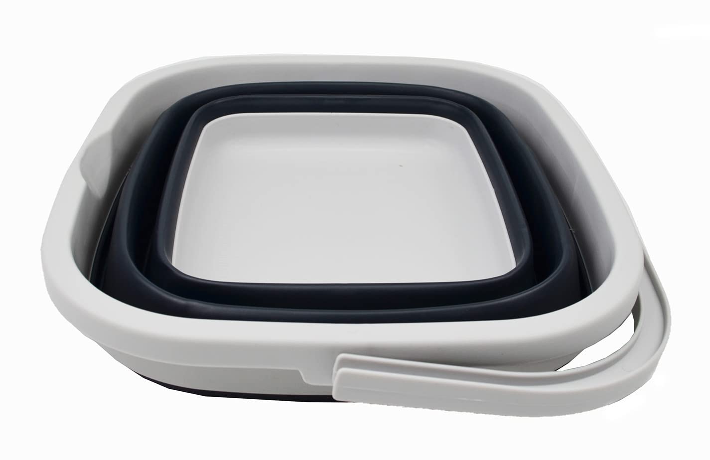 SAMMART 11L (2.9 Gallon) Collapsible Rectangular Handy Basket/Bucket (1  Grey/Slate Grey)