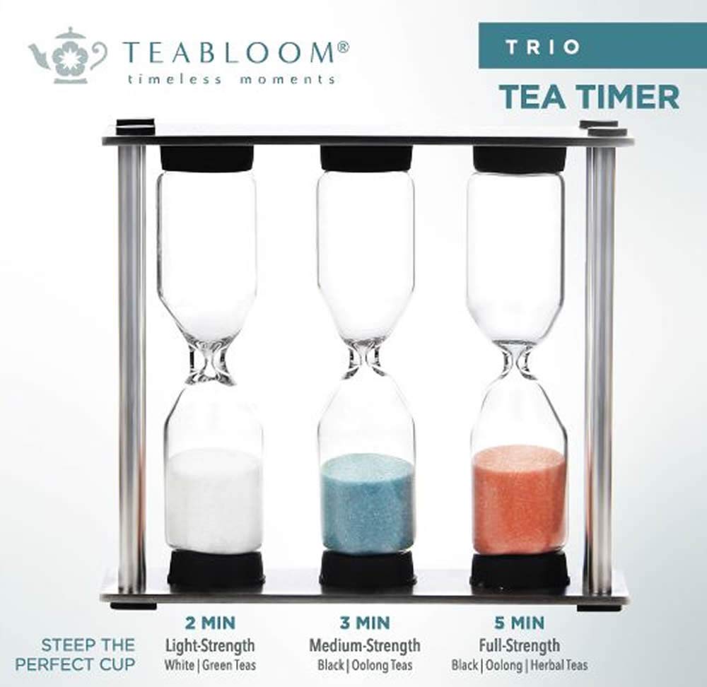 Teabloom Trio Tea Timer - Brew In 2/3/5 Minutes For Lgt/Mt Black/Oolong/Herbal Teas