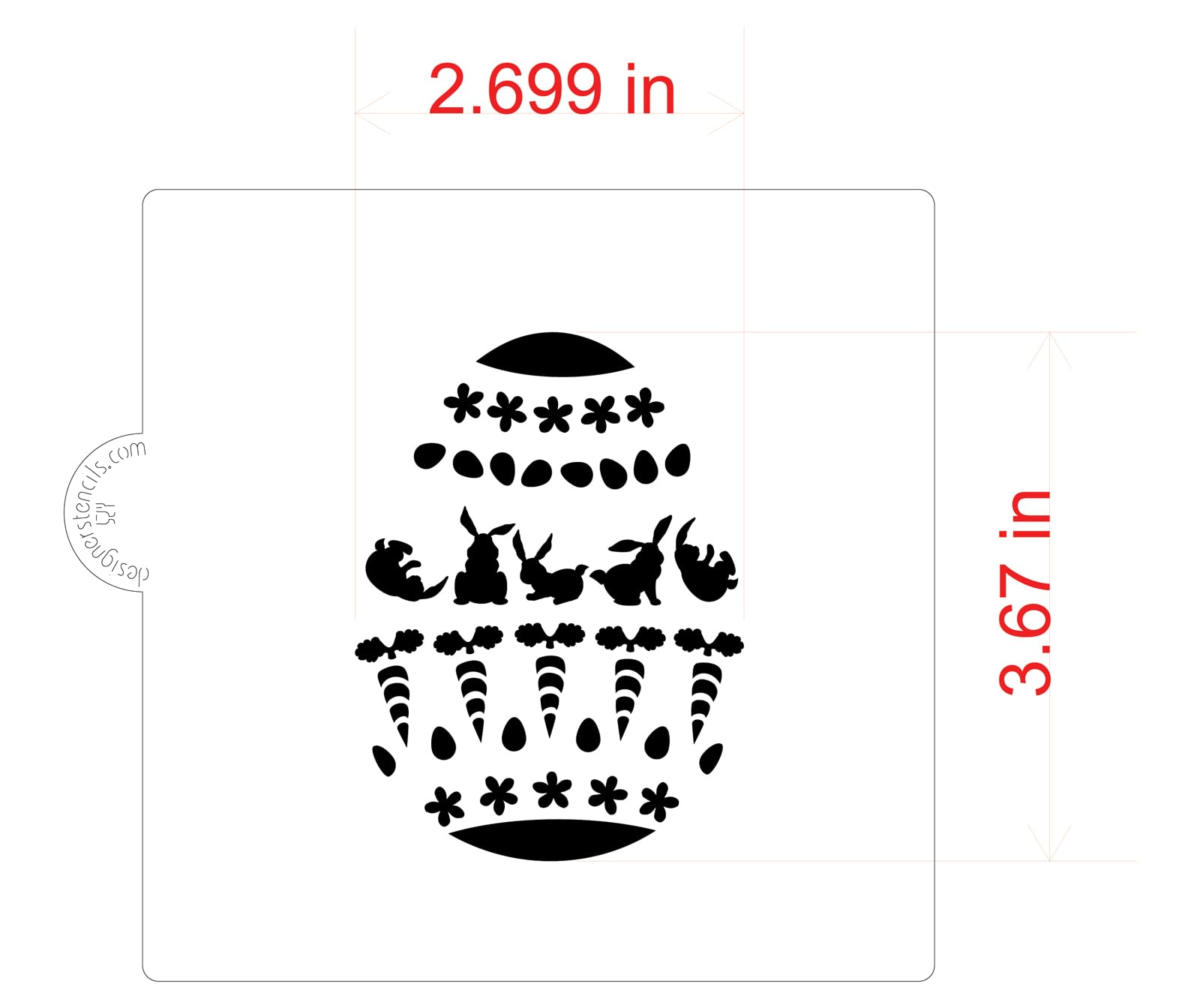 Bunnies And Carrots Easter Egg Cookie And Craft Stencil Cm086 By Designer Stencils