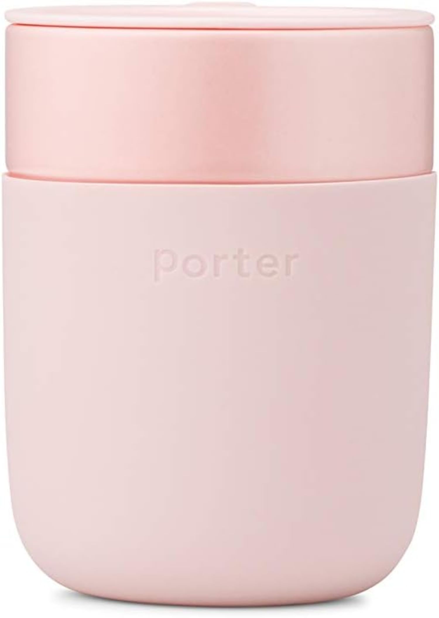 W&P Porter Travel Coffee Mug With Protective Silicone Sleeve | 12 Ounce Blush | Reusable Cup For Coffee Or Tea | Portable Cerami