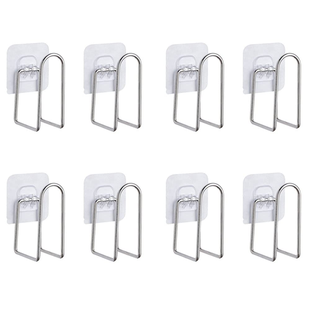 Chenyesun 4 Pairs Of Pot Lid Organizer, Stainless Steel Wall Mounted Lid Holder,Adjustable Cabinet Door Self Adhesive Pan Lid Or