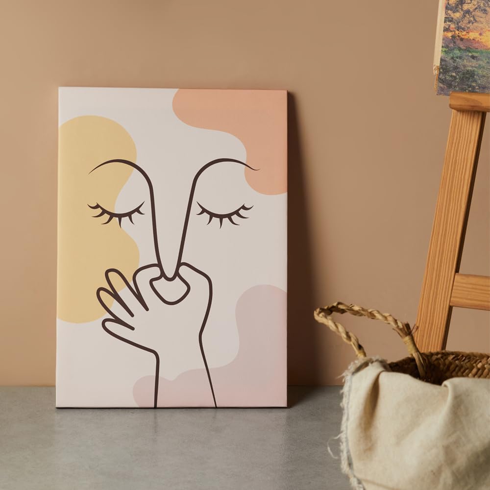 Soonow Funny Bathroom Canvas Wall Art Decor, Boho Bathroom Pictures Wall Decor, Minimalist Modern Framed Wall Art For Bathroom (