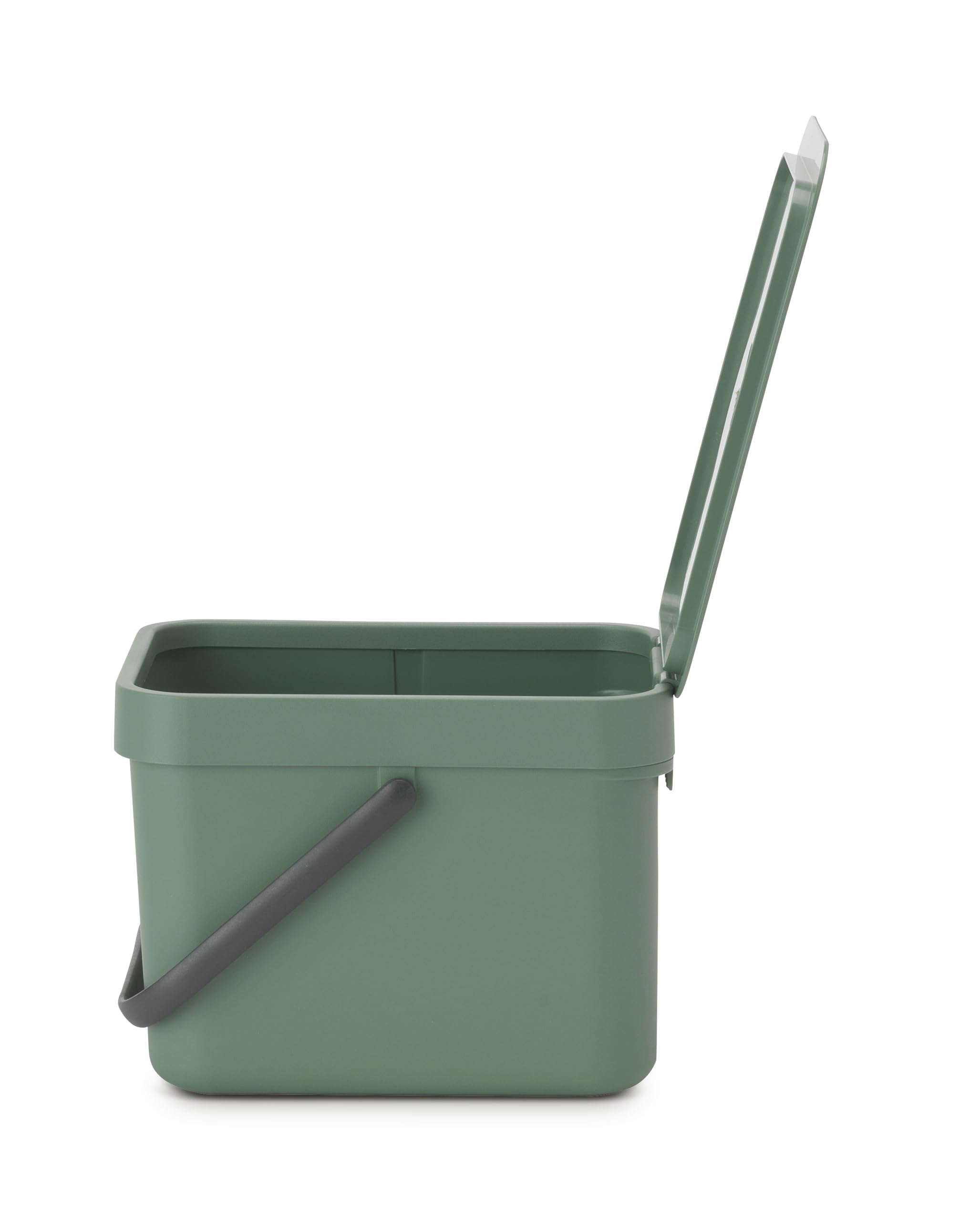Brabantia Sort & go Food Trash can (16 galFir green) Small countertop Kitchen compost caddy with Handle & Removable Lid  Easy clean  Fixtures Included for Wallcupboard Mounting