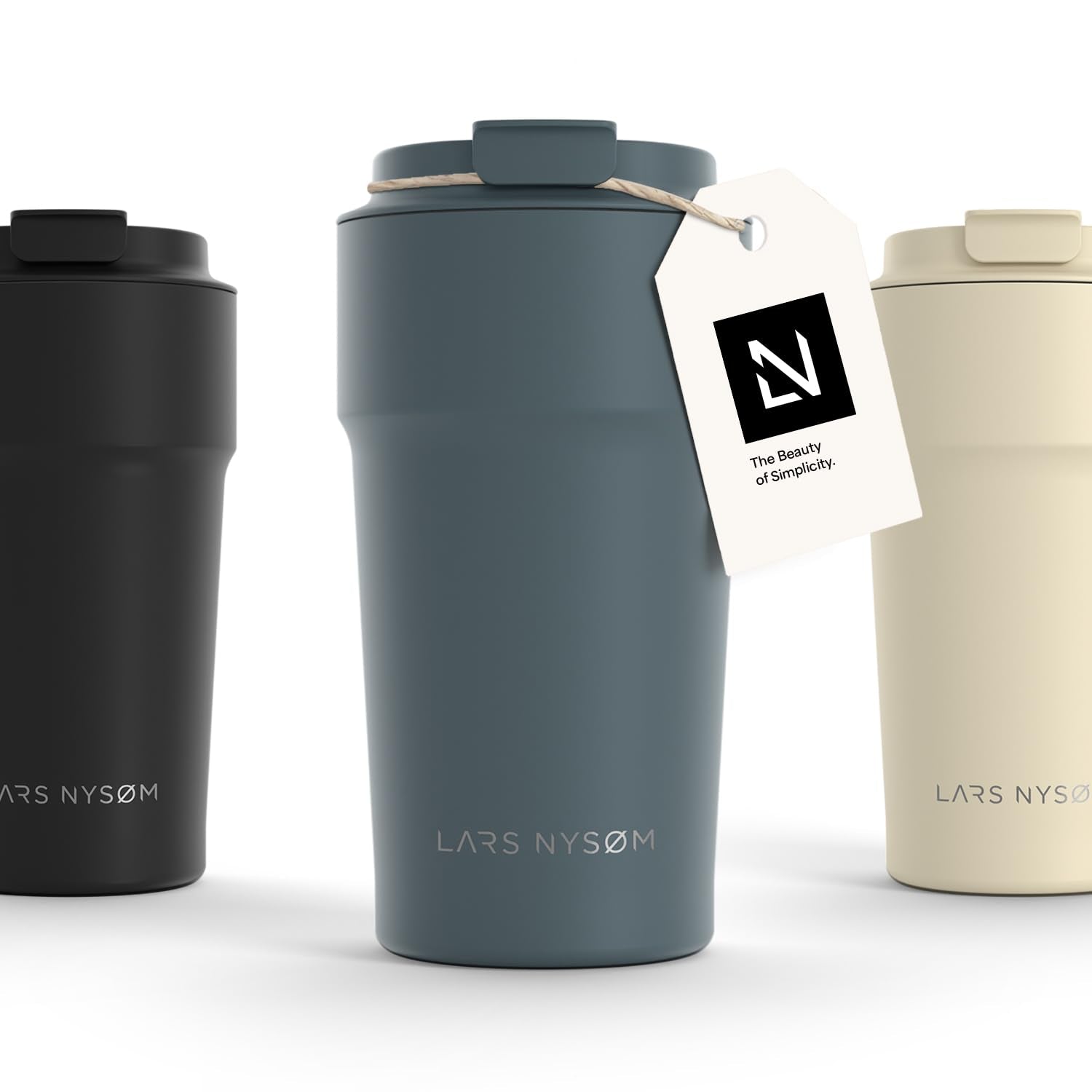LARS NYSM Thermo Coffee Mug to go 17oz | Travel Mug 0.5 Liter with Insulation | Leak Proof Stainless Steel Thermal Tumbler for C