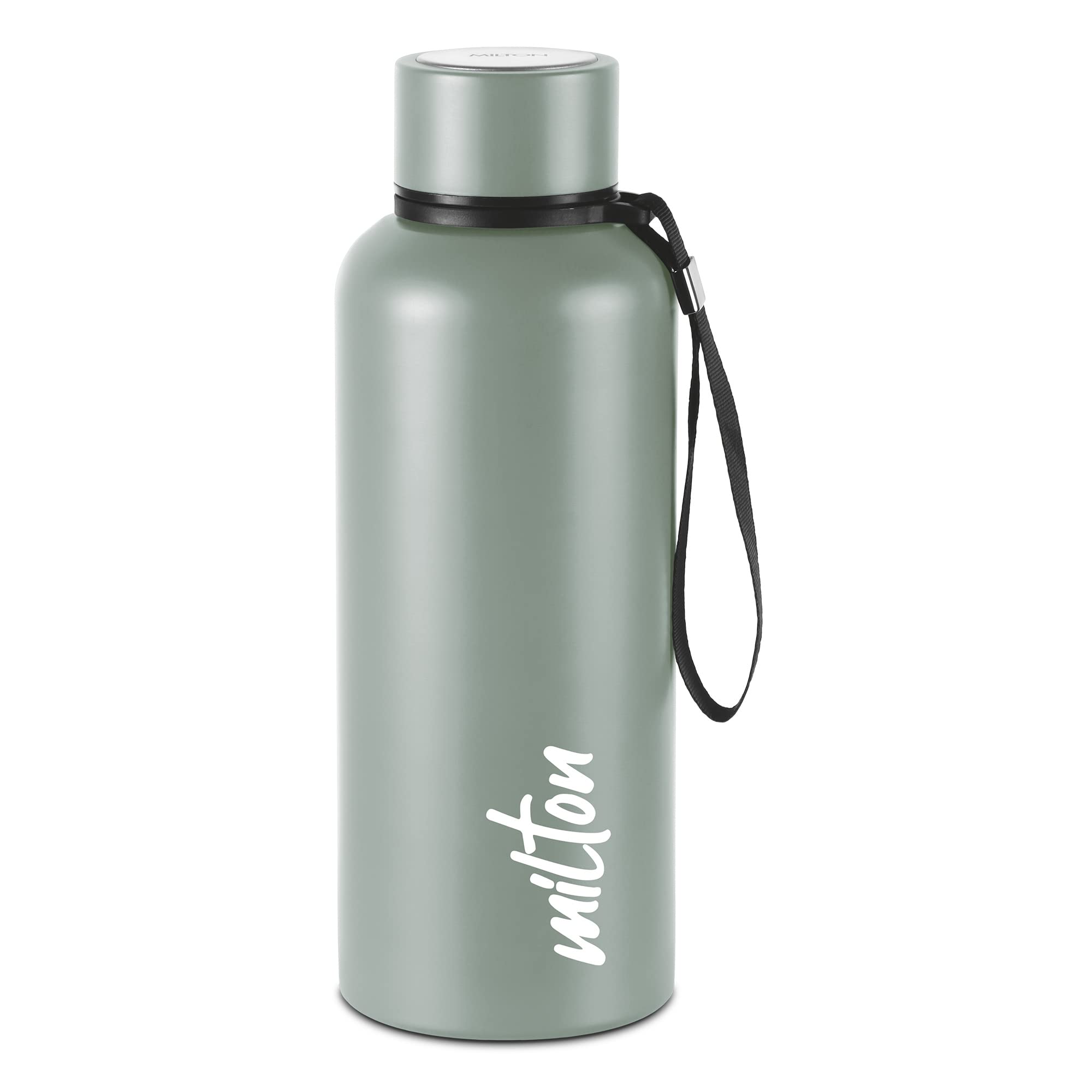 Milton Aura 750 Thermosteel Bottle, 750 ml, Grey | 24 Hours Hot and Cold | Easy to Carry | Rust Proof | Leak Proof | Tea | Coffe