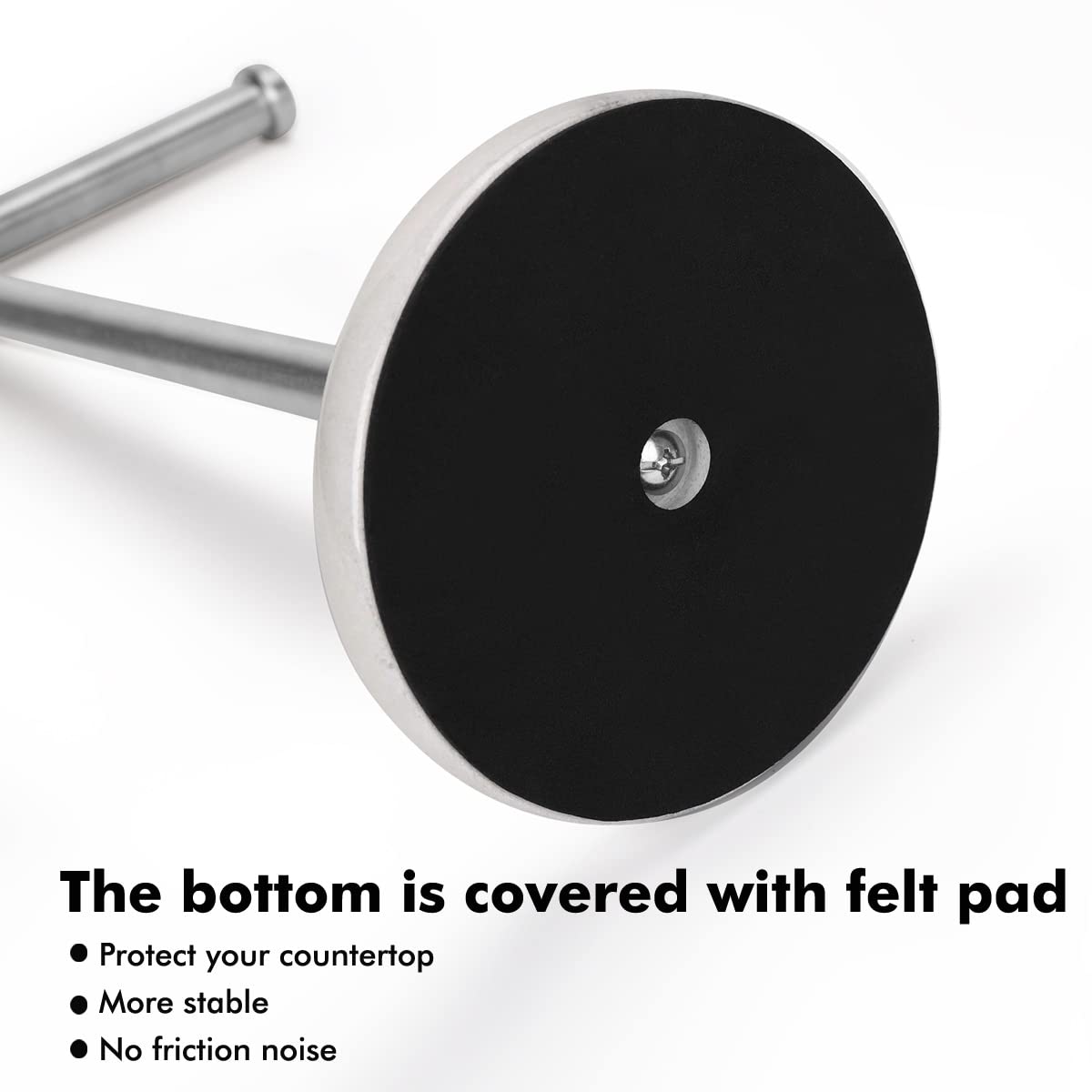 Hand Towel Holder Stand Countertop, Sturdy Marble Base, No Wobbly, Hand Towel Rack For Bathroom (Brushed Nickel)