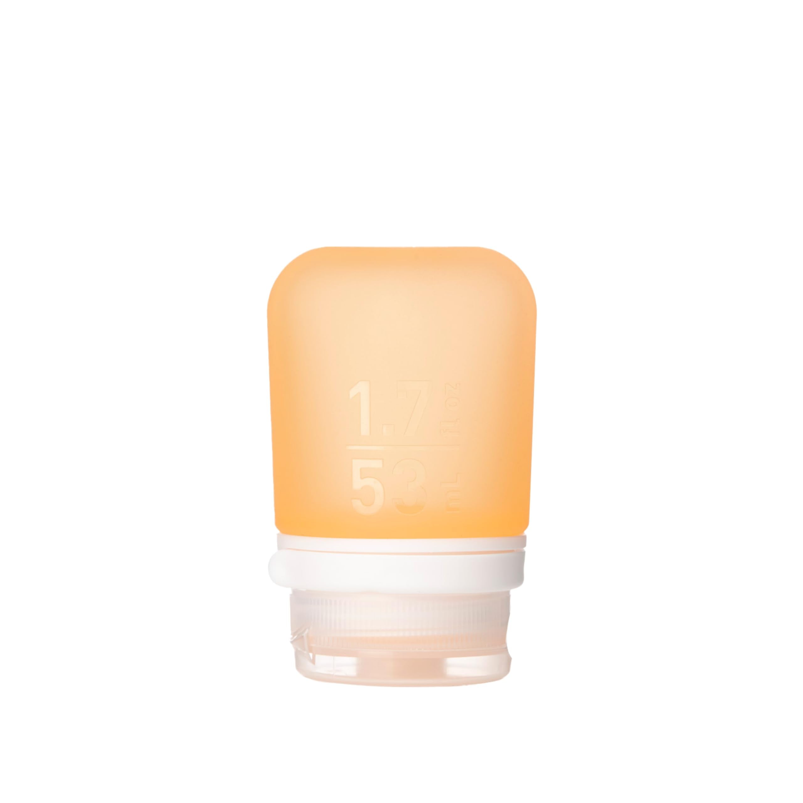 humangear GoToob+ (Small) | Refillable Silicone Travel Bottle | Locking Lid | Food-Safe Material | Orange, Small (1.7 fl.oz; 53m