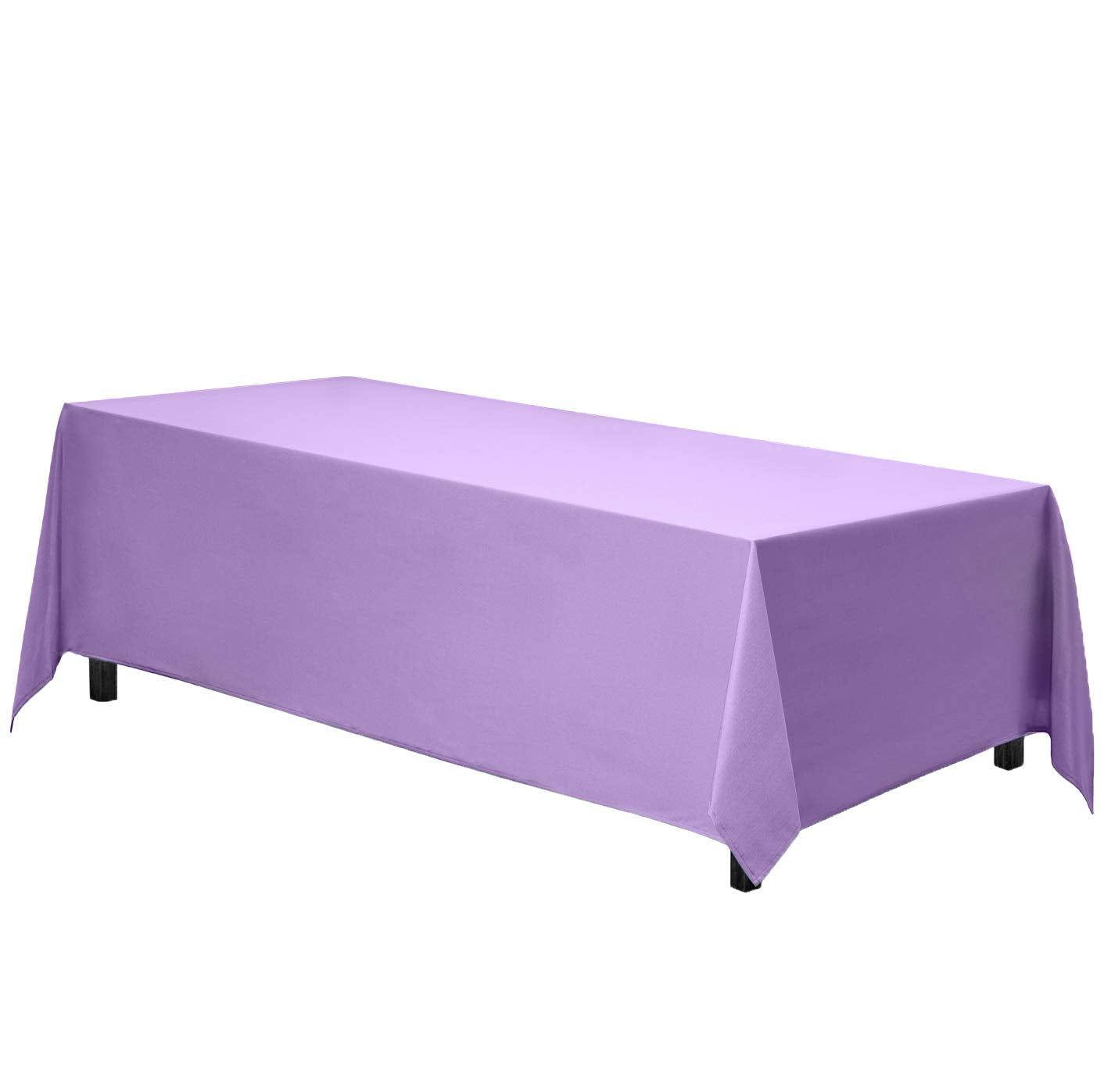 Gee Di Moda Rectangle Tablecloth - 90 x 156 Inch Lavender Table Cloth for 8 Foot Table with Floor-Length Drop - Heavy Duty Washa