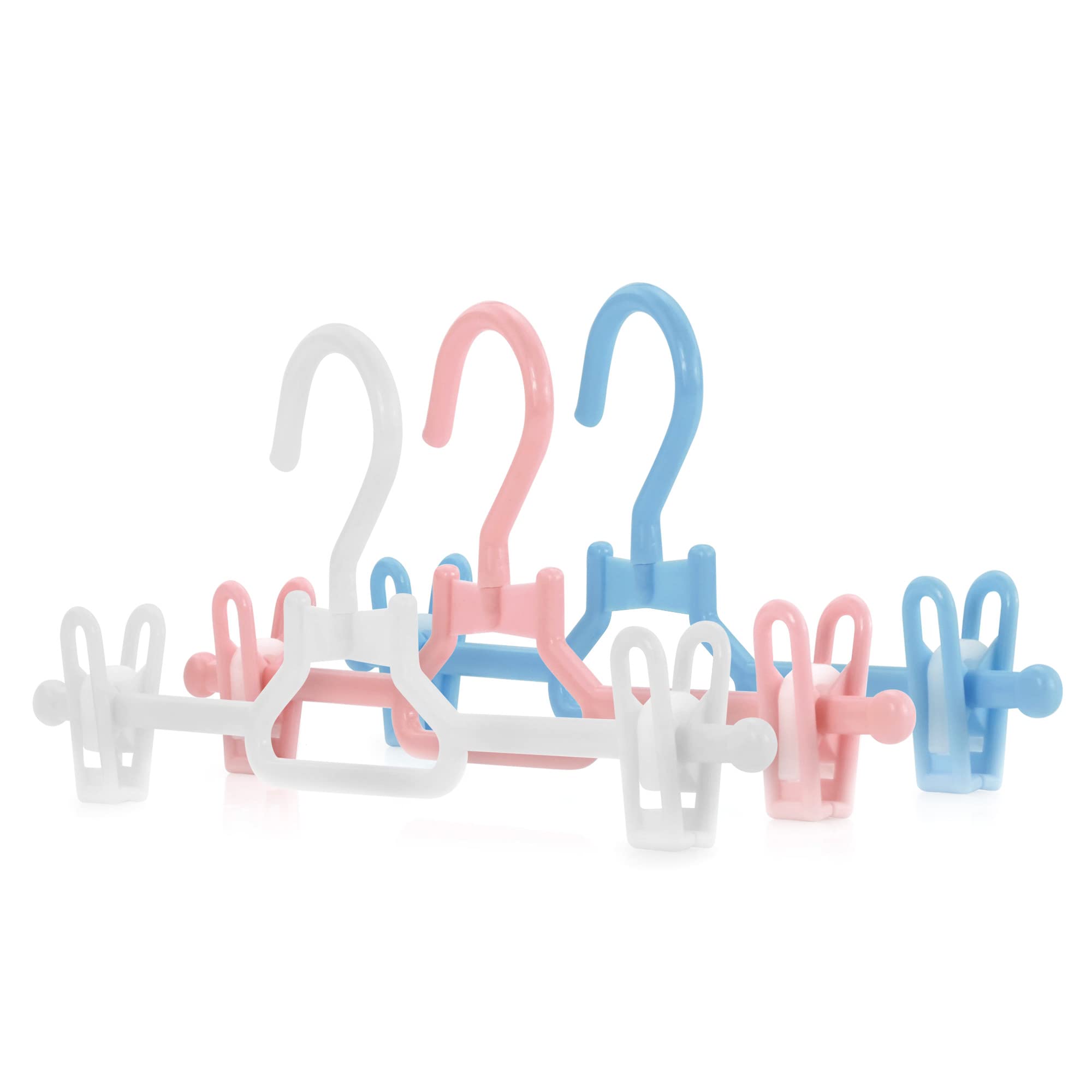 Hangerworld 11.8Inch Kids Toddler Baby Pant And Skirt Hangers With Clips Swivel Hook (20 Pack, Blue)
