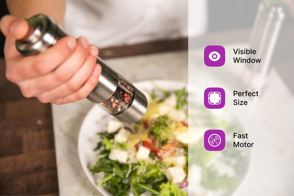 Ksl Electric Salt And Pepper Grinder Set - Mother'S Day Gift - Adjustable Motorized Electrical Powered Auto Shakers Holiday Kit