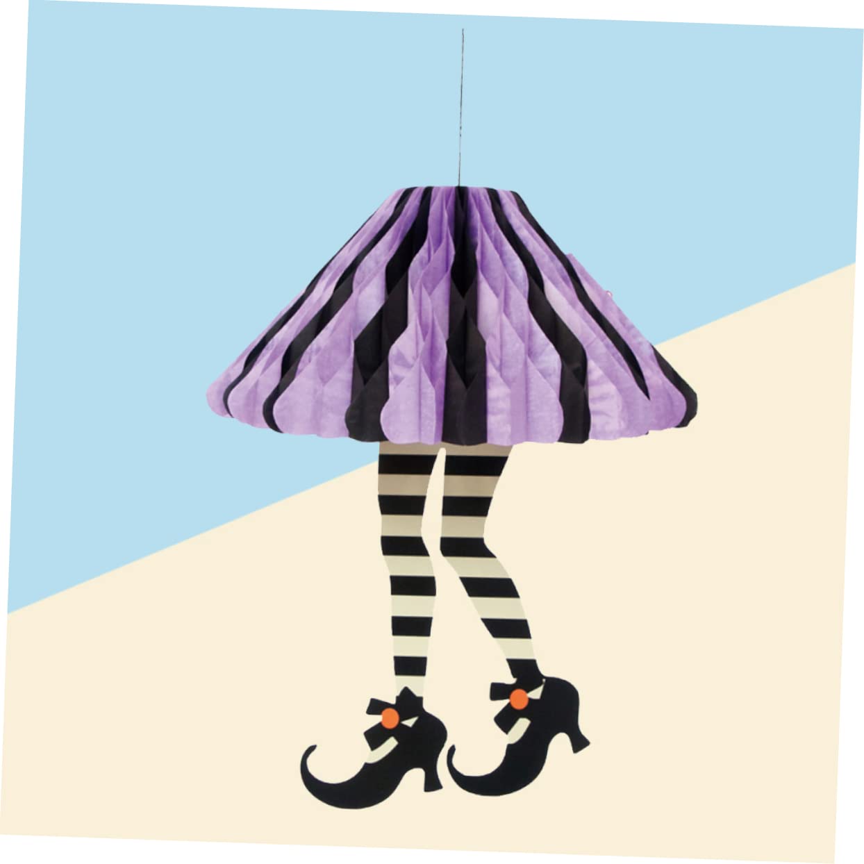 ABOOFAN Halloween Honeycomb Pendant Party Hanging Pendant Halloween Hanging Ornament Witch Legs Paper Ball Party Ornament Purple