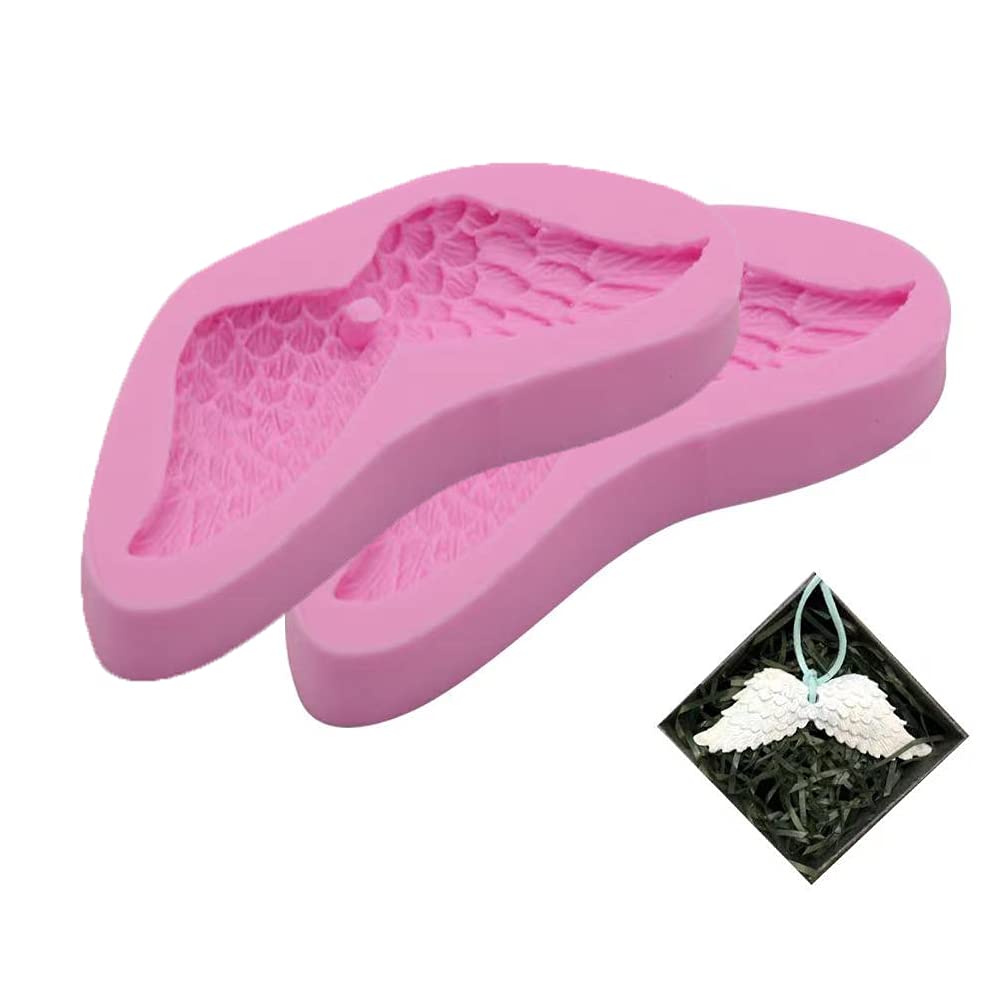 Cestony 2Pcs Angel Wings Silicone Molds Aromatherapy Plaster Cake Molds Decoration Tool Diy Handmade Soap Chocolate Fondant Mold