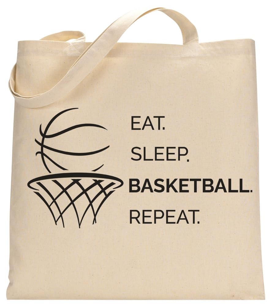 Canvas Tote Bag For Women Basketball Lovers Reusable Bag For Shopping Tote Bag Basketball Repeat