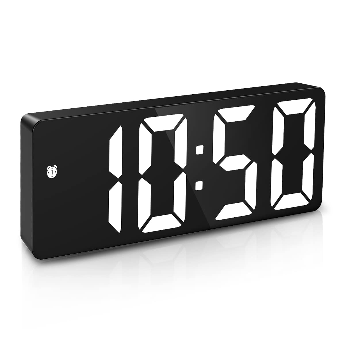 JXTZ Digital Alarm Clock, Clock for Bedroom Adjustable Brightness, Desk Clock with Temperature Display, Alarm Clock for Heavy Sl