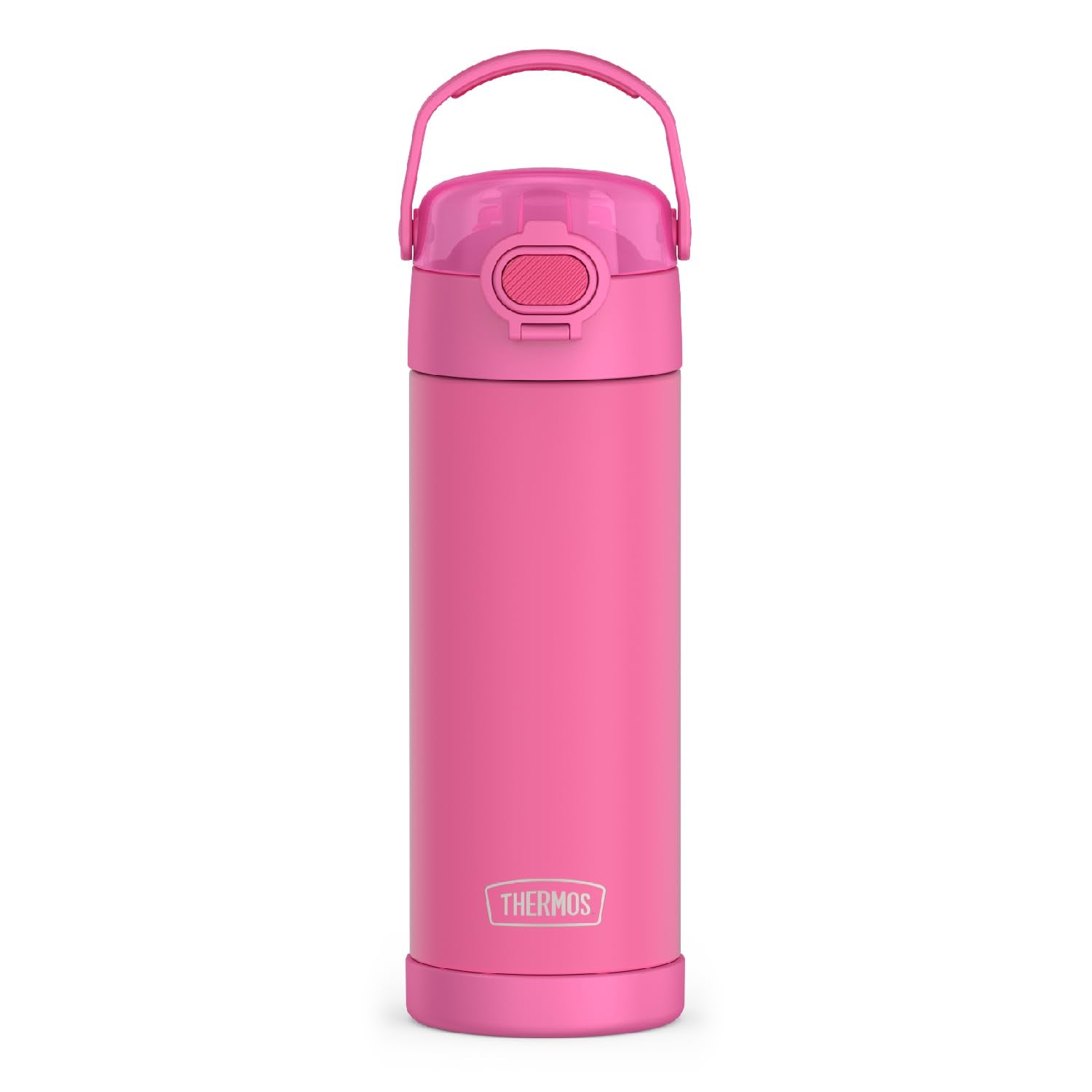 Thermos Funtainer 16 Ounce Stainless Steel Vacuum Insulated Bottle With Wide Spout Lid, Neon Pink