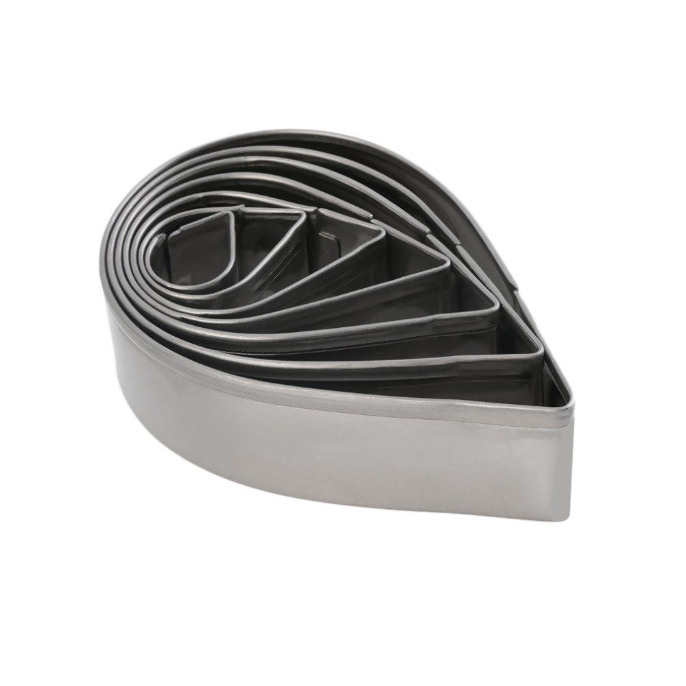 Okubox Bt02 7Pcs/Set Stainless Steel Rose Petal Cake Cookie Cutter Mold Pastry Baking Mould Tear Drop Cutter Set