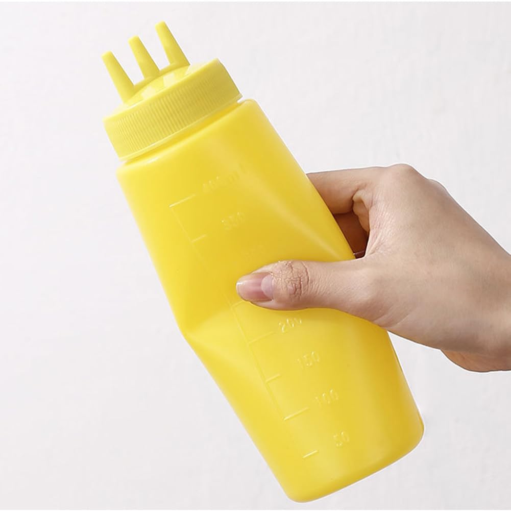 AKOAK 1 Pack 800 Ml/32 Oz Squeeze Bottles, 3 Hole Ketchup Squeeze Squirt Bottles, Seasoning Squeeze Squirt Bottles for Salad Dre