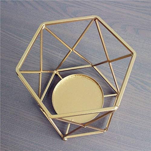 The Bright Storey  Set of 3 Nordic Style Candle Holder Gold Geometric Metal Iron Art Candle Base for Diwali Christmas Home Decor