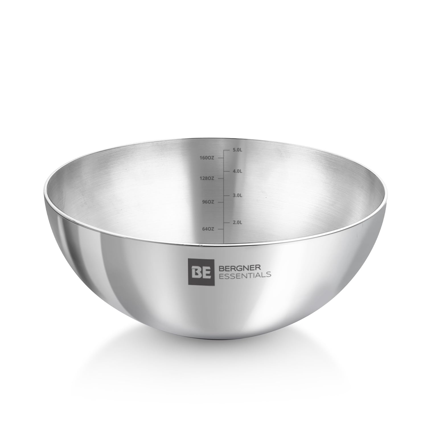 Bergner Be Essentials TriPly Stainless Steel 30 Cm (5 L) Tasra, Steel Kadai, Large Tasla, Even Heat Distribution, Easy To Clean