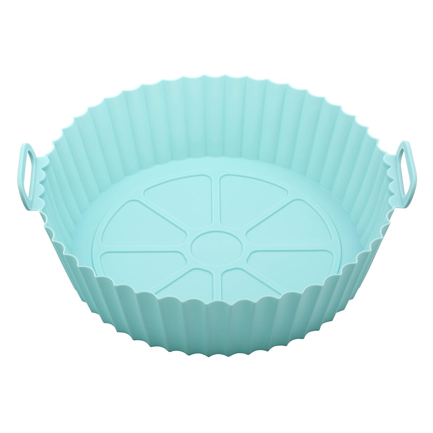 Troijiz Air Fryer Liners I Round Silicone Basket Baking Tray I Pot with Ear Handles I Nonstick Reusable Heat Resistant I Cooking
