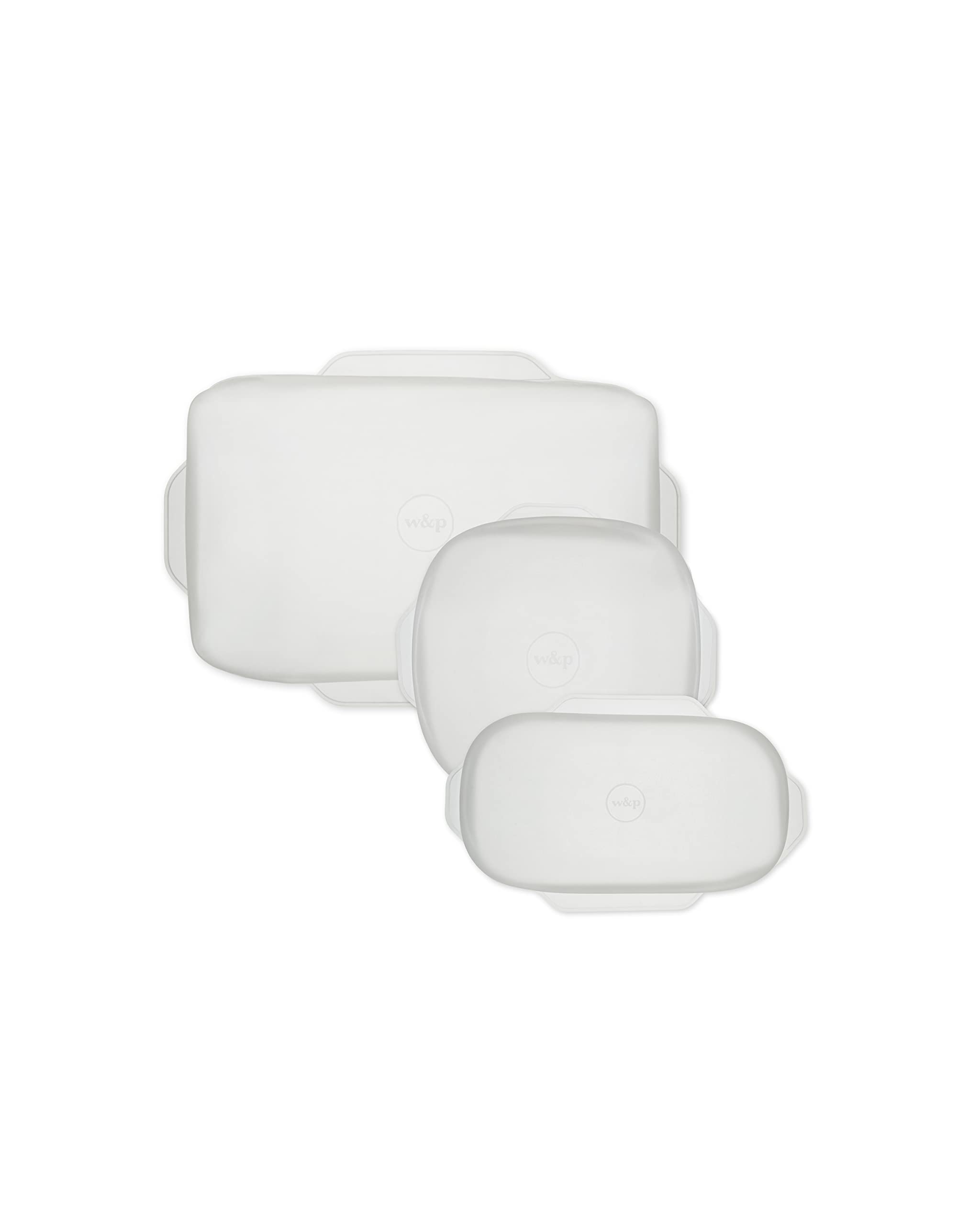 W&P Reusable Silicone Stretch Lid, Set Of 3 - Casserole (9X13), Brownie (8X8), Loaf (5 X 9), Dishwasher Safe, Freezer Safe, Lfgb