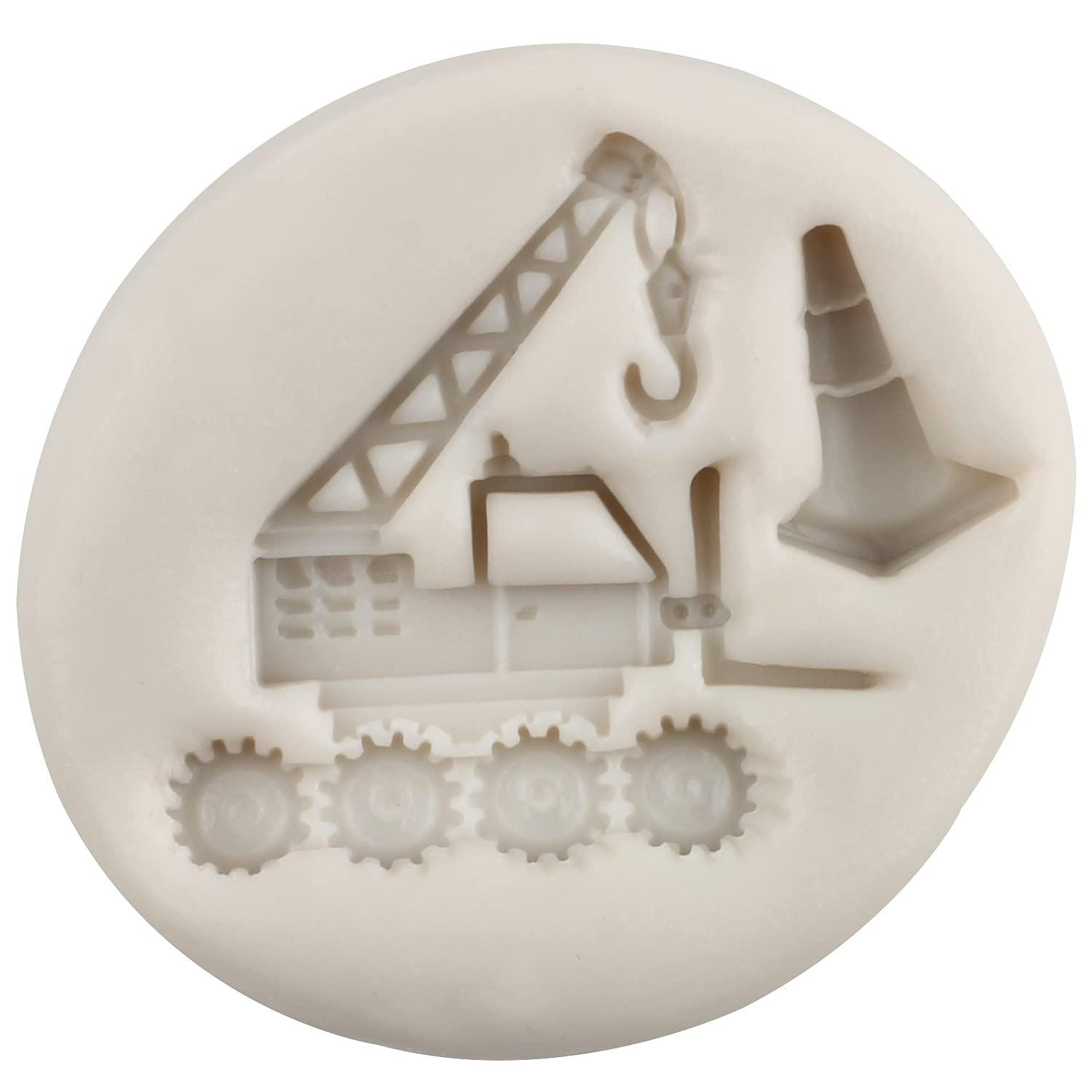 Sijiangmold Bulldozer Silicone Molds Excavator Fondant Mold Crane Construction Truck Mold For Cake Decorating Chocolate Candy Cu