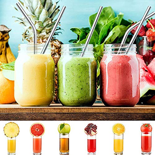 Reusable Metal Straws 50Pack,8.5''Stainless Steel Straws In Bulk 215X6Mm Straight Bent Curved Drinking Straws For 20Oz Tumblers