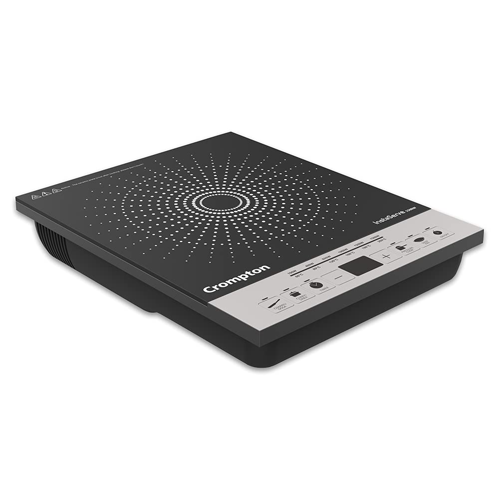Crompton Greaves Instaserve 2000 W Induction Cooktop, Black And Silver, Medium