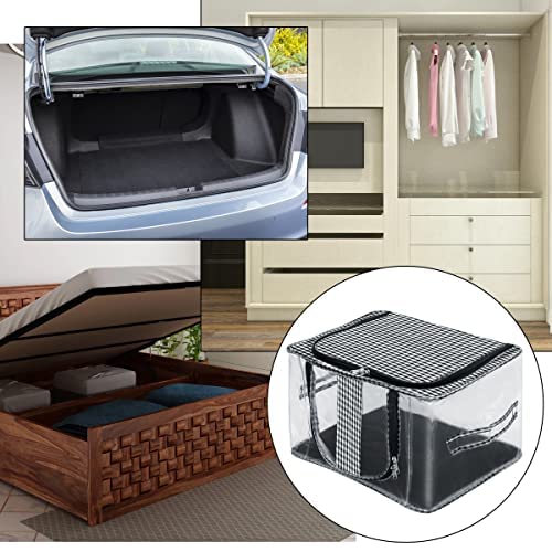 Storite 4 Pack Nylon 33 L PVC Transparent Moisture Proof Storage box for Clothes Closet Wardrobe Bag for Clothes Saree Bags with